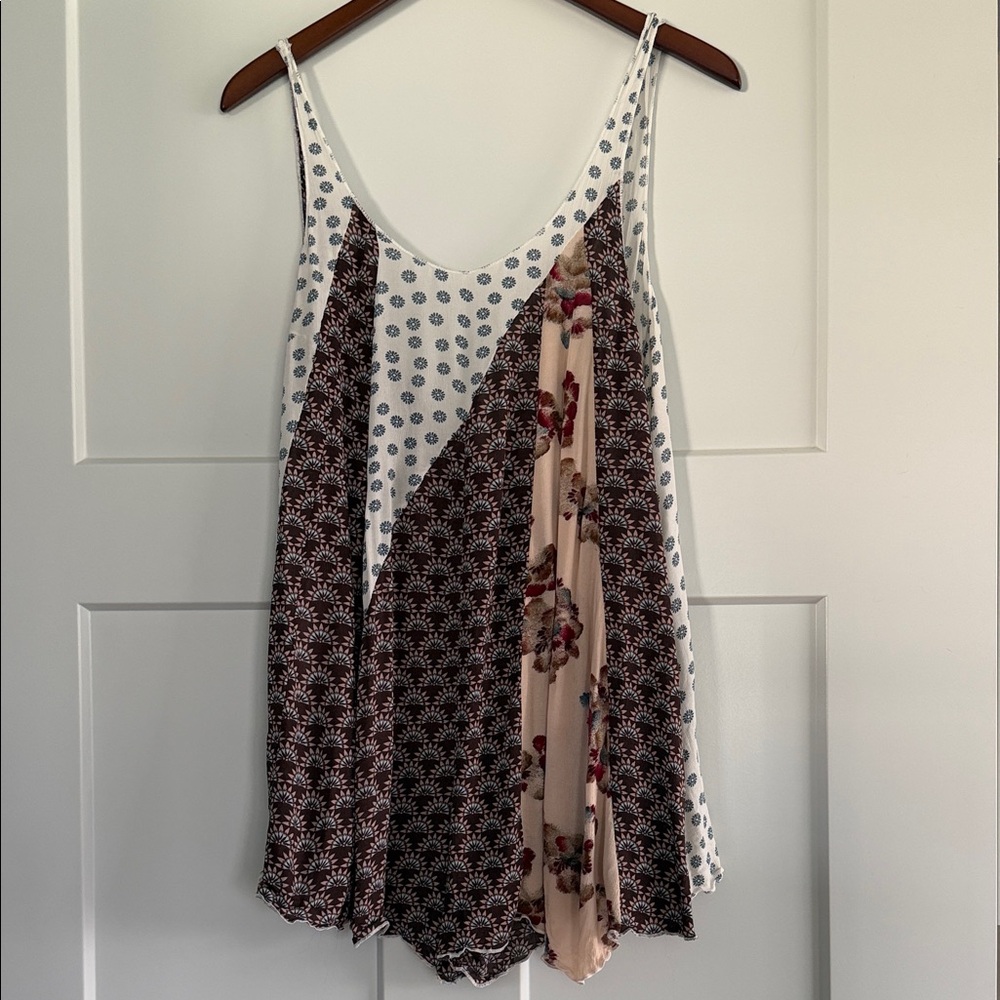 Free People Mixed-Print Sleeveless Romper